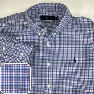 Polo Ralph Lauren Shirt Mens XL Madras Plaid Classic Fit Button Down Flaw